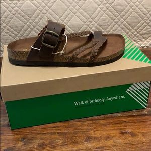 White Mountain Hayleigh Brown Leather Sandals 8M